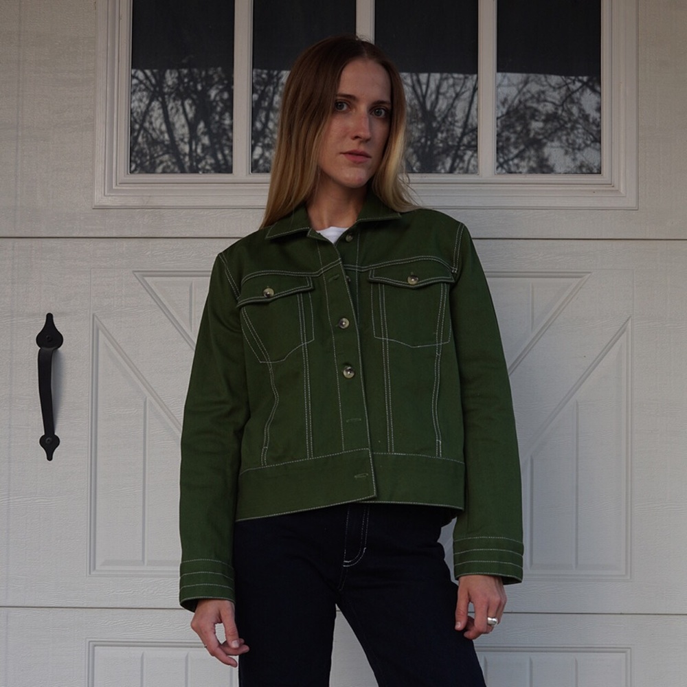 New Hosbjerg Megan Jacket in Green Denim